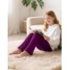 imageKEREDA Girls Flare Leggings Bell Bottoms School Uniform Pants High Waisted Flared Leggings for Teen GirlsBlacklight Graydeep Purple
