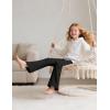 imageKEREDA Girls Flare Leggings Bell Bottoms School Uniform Pants High Waisted Flared Leggings for Teen GirlsBlacklight Graydeep Purple