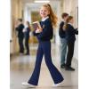 imageKEREDA Girls Flare Leggings Bell Bottoms School Uniform Pants High Waisted Flared Leggings for Teen GirlsBlacklight Graynavy