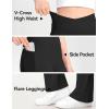 imageKEREDA Girls Flare Leggings High Waist Cross Bell Bottoms for Girls Yoga Dance Pants with Pockets Size 714 YearsBlack