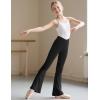 imageKEREDA Girls Flare Leggings High Waist Cross Bell Bottoms for Girls Yoga Dance Pants with Pockets Size 714 YearsBlack
