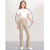imageKEREDA Girls Flare Leggings High Waist Cross Bell Bottoms for Girls Yoga Dance Pants with Pockets Size 714 YearsKhaki