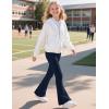 imageKEREDA Girls Flare Leggings High Waist Cross Bell Bottoms for Girls Yoga Dance Pants with Pockets Size 714 YearsNavy