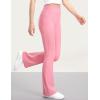 imageKEREDA Girls Flare Leggings High Waist Cross Bell Bottoms for Girls Yoga Dance Pants with Pockets Size 714 YearsPeach Pink