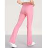 imageKEREDA Girls Flare Leggings High Waist Cross Bell Bottoms for Girls Yoga Dance Pants with Pockets Size 714 YearsPeach Pink
