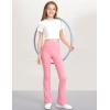 imageKEREDA Girls Flare Leggings High Waist Cross Bell Bottoms for Girls Yoga Dance Pants with Pockets Size 714 YearsPeach Pink