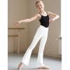 imageKEREDA Girls Flare Leggings High Waist Cross Bell Bottoms for Girls Yoga Dance Pants with Pockets Size 714 YearsWhite