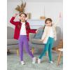 imageKEREDA Girls Fleece Lined Leggings Pack of 2 Winter Warm Pants Girls ClothesBlue Greendark Purple