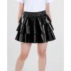 imageKEREDA Girls Metallic Skirt 3Layer Ruffle Kids Sparkly Skirt for Girls 614 YBlack