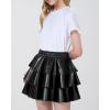 imageKEREDA Girls Metallic Skirt 3Layer Ruffle Kids Sparkly Skirt for Girls 614 YBlack