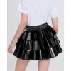 imageKEREDA Girls Metallic Skirt 3Layer Ruffle Kids Sparkly Skirt for Girls 614 YBlack