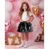 imageKEREDA Girls Metallic Skirt 3Layer Ruffle Kids Sparkly Skirt for Girls 614 YBlack