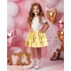 imageKEREDA Girls Metallic Skirt 3Layer Ruffle Kids Sparkly Skirt for Girls 614 YGold
