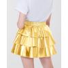 imageKEREDA Girls Metallic Skirt 3Layer Ruffle Kids Sparkly Skirt for Girls 614 YGold