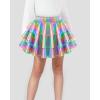 imageKEREDA Girls Metallic Skirt 3Layer Ruffle Kids Sparkly Skirt for Girls 614 YMetallic Gradient