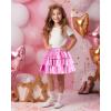imageKEREDA Girls Metallic Skirt 3Layer Ruffle Kids Sparkly Skirt for Girls 614 YPink