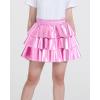 imageKEREDA Girls Metallic Skirt 3Layer Ruffle Kids Sparkly Skirt for Girls 614 YPink