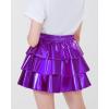 imageKEREDA Girls Metallic Skirt 3Layer Ruffle Kids Sparkly Skirt for Girls 614 YPurple