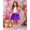 imageKEREDA Girls Metallic Skirt 3Layer Ruffle Kids Sparkly Skirt for Girls 614 YPurple