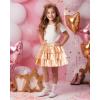 imageKEREDA Girls Metallic Skirt 3Layer Ruffle Kids Sparkly Skirt for Girls 614 YRose Gold
