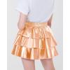 imageKEREDA Girls Metallic Skirt 3Layer Ruffle Kids Sparkly Skirt for Girls 614 YRose Gold
