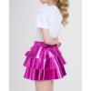 imageKEREDA Girls Metallic Skirt 3Layer Ruffle Kids Sparkly Skirt for Girls 614 YRose Red