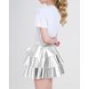 imageKEREDA Girls Metallic Skirt 3Layer Ruffle Kids Sparkly Skirt for Girls 614 YSilver