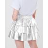 imageKEREDA Girls Metallic Skirt 3Layer Ruffle Kids Sparkly Skirt for Girls 614 YSilver
