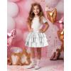 imageKEREDA Girls Metallic Skirt 3Layer Ruffle Kids Sparkly Skirt for Girls 614 YSilver