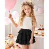 imageKEREDA Girls Skirt Kids Toddler Casual 3Layer Ruffle Skort School Uniform Skirts for GirlsBlack