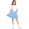 imageKEREDA Girls Skirt Kids Toddler Casual 3Layer Ruffle Skort School Uniform Skirts for GirlsBlue