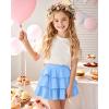 imageKEREDA Girls Skirt Kids Toddler Casual 3Layer Ruffle Skort School Uniform Skirts for GirlsBlue