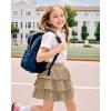 imageKEREDA Girls Skirt Kids Toddler Casual 3Layer Ruffle Skort School Uniform Skirts for GirlsKhaki