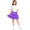 imageKEREDA Girls Skirt Kids Toddler Casual 3Layer Ruffle Skort School Uniform Skirts for GirlsLight Purple