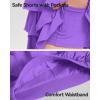 imageKEREDA Girls Skirt Kids Toddler Casual 3Layer Ruffle Skort School Uniform Skirts for GirlsLight Purple