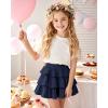 imageKEREDA Girls Skirt Kids Toddler Casual 3Layer Ruffle Skort School Uniform Skirts for GirlsNavy