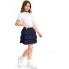 imageKEREDA Girls Skirt Kids Toddler Casual 3Layer Ruffle Skort School Uniform Skirts for GirlsNavy