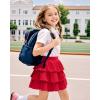 imageKEREDA Girls Skirt Kids Toddler Casual 3Layer Ruffle Skort School Uniform Skirts for GirlsRed