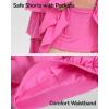 imageKEREDA Girls Skirt Kids Toddler Casual 3Layer Ruffle Skort School Uniform Skirts for GirlsRose Red