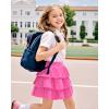 imageKEREDA Girls Skirt Kids Toddler Casual 3Layer Ruffle Skort School Uniform Skirts for GirlsRose Red