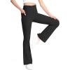 imageKEREDA Girls Flare Leggings High Waist Cross Bell Bottoms for Girls Yoga Dance Pants with Pockets Size 714 YearsBlack