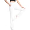 imageKEREDA Girls Flare Leggings High Waist Cross Bell Bottoms for Girls Yoga Dance Pants with Pockets Size 714 YearsWhite