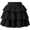 imageKEREDA Girls Skirt Kids Toddler Casual 3Layer Ruffle Skort School Uniform Skirts for GirlsBlack