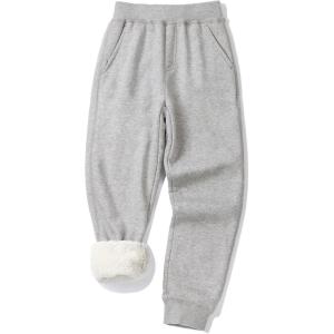 imageKEREDA Boys Girls Sweatpants Unisex Winter Warm Jogger PantsLight Grey
