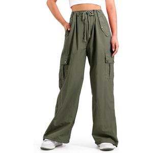 imageKEREDA Cargo Pants for Girls Baggy Joggers Pants Kids Clothes with Pockets 614YArmy Green