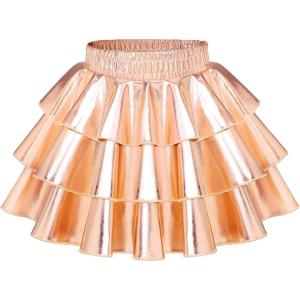 imageKEREDA Girls Metallic Skirt 3Layer Ruffle Kids Sparkly Skirt for Girls 614 YRose Gold