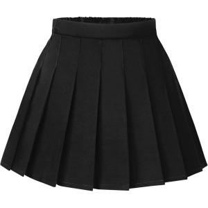 imageKEREDA Girls Pleated Mini Skirt High Waist Tennis School Uniform Skirts 414 YearsBlack