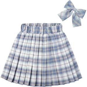 imageKEREDA Girls Pleated Mini Skirt High Waist Tennis School Uniform Skirts 414 YearsBlue