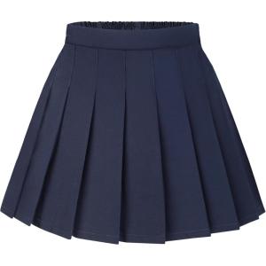 imageKEREDA Girls Pleated Mini Skirt High Waist Tennis School Uniform Skirts 414 YearsNavy