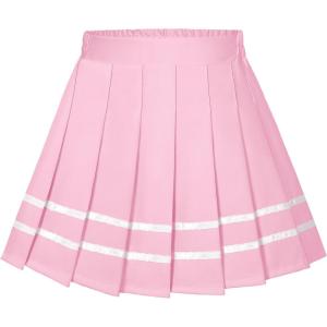 imageKEREDA Girls Pleated Mini Skirt High Waist Tennis School Uniform Skirts 414 YearsPink